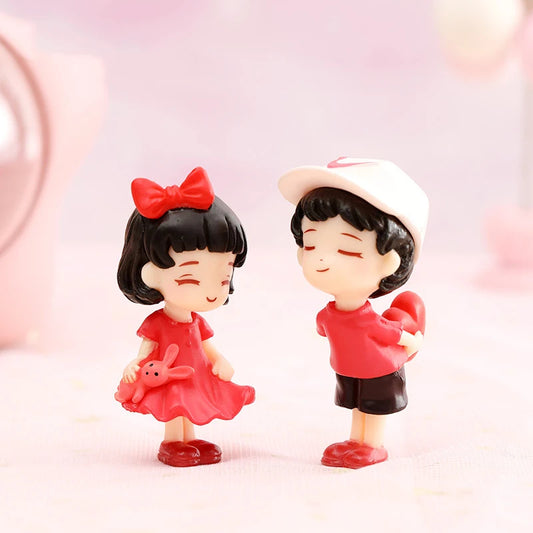 Cute Cartoon Couple Miniatures for Cars, Desks & Home