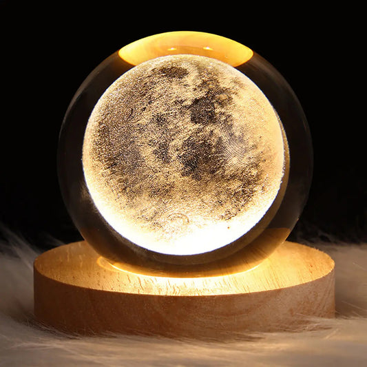 Magical 3D Moon Crystal Night Light