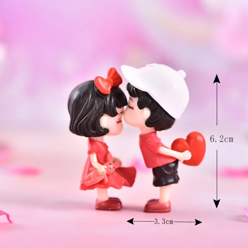 Cute Cartoon Couple Miniatures for Cars, Desks & Home
