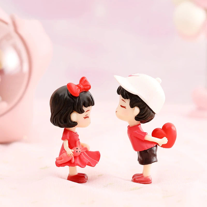 Cute Cartoon Couple Miniatures for Cars, Desks & Home