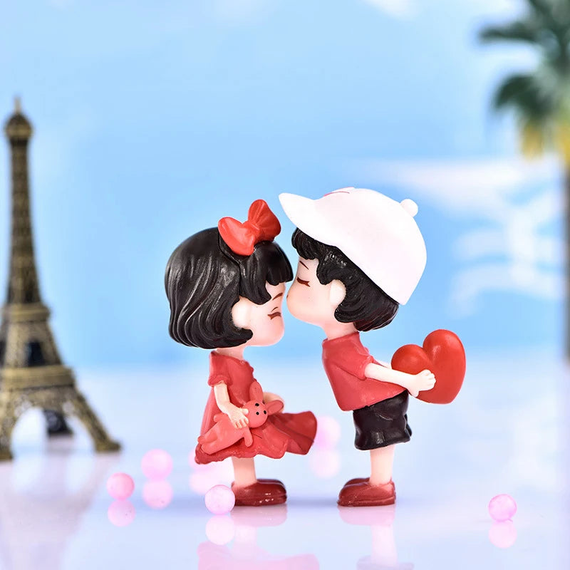 Cute Cartoon Couple Miniatures for Cars, Desks & Home